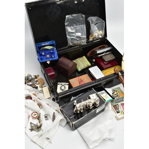 239 - A BOX OF ASSORTED ITEMS, to include five loose, cut and polished colourless gemstones assessed as Qu... 