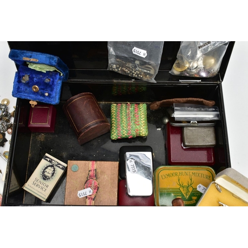 239 - A BOX OF ASSORTED ITEMS, to include five loose, cut and polished colourless gemstones assessed as Qu... 