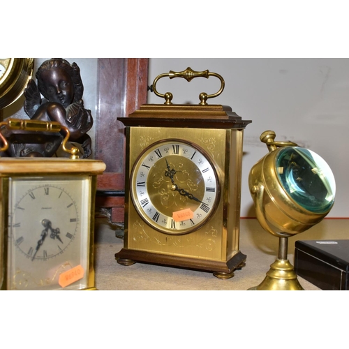 475 - A 20TH CENTURY ITALIAN FIGURAL BRONZE, MARBLE AND BRASS MANTEL CLOCK, Roman numerals, eight day Fran... 