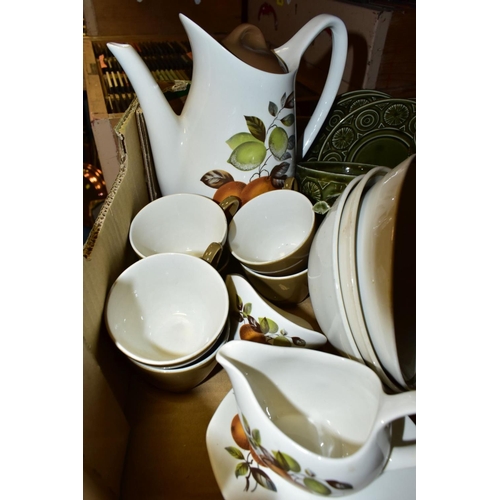 483 - FIVE BOXES OF ASSORTED CERAMICS, including Midwinter Stylecraft Oranges & Lemons coffee wares, J & G... 