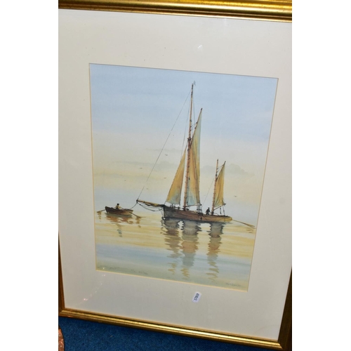 489 - A PAIR OF GILT FRAMED RAY FIGG LIMITED EDITION PRINTS, MIRRORS, METALWARE, ETC, comprising a small e... 