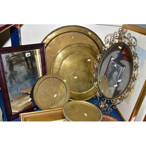 489 - A PAIR OF GILT FRAMED RAY FIGG LIMITED EDITION PRINTS, MIRRORS, METALWARE, ETC, comprising a small e... 