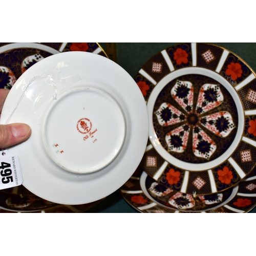 495 - SIX ROYAL CROWN DERBY 'OLD IMARI' 1128 PATTERN PLATES IN THREE SIZES, all seconds, comprising a pair... 