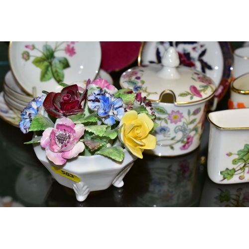 503 - A MURANO STYLE GLASS FIGURE OF A COCKEREL AND A COLLECTION OF ASSORTED GIFTWARE BY ROYAL CROWN DERBY... 