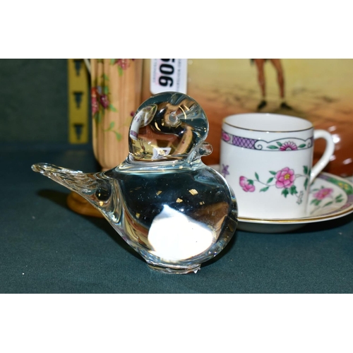 506 - A ROYAL WORCESTER BLUSH IVORY BUD VASE AND OTHER CERAMICS AND GLASS, the bud vase shape number G1015... 
