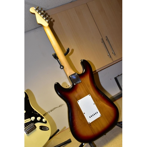 524 - A SQUIER AFFINITY STRATOCASTER in tobacco Sunburst with  scratchplate and pickup covers, rosewood fi... 