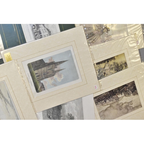 557 - PRINTS, a collection of twenty mounted antique prints comprising ten Arthur Rackham prints, to 'Pete... 