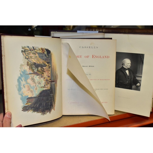 559 - BOOKS, Antiquarian titles comprising nine volumes of Cassell's History of England, Special Edition a... 