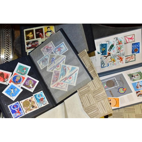468 - TWO BOXES AND LOOSE METALWARES, CLOCKS, STAMPS AND SUNDRY ITEMS, to include boxed and unboxed Matchb... 