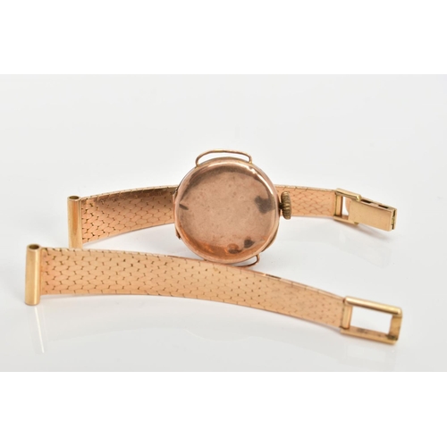 92 - A 9CT GOLD LADY'S WATCH HEAD AND A WATCH STRAP, a lady's watch head hallmarked 9ct gold Glasgow 1928... 