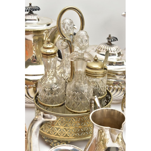 130 - AN ASSORTMENT OF CUTLERY AND OTHER ITEMS, to include an EPNS four piece tea service set comprising o... 