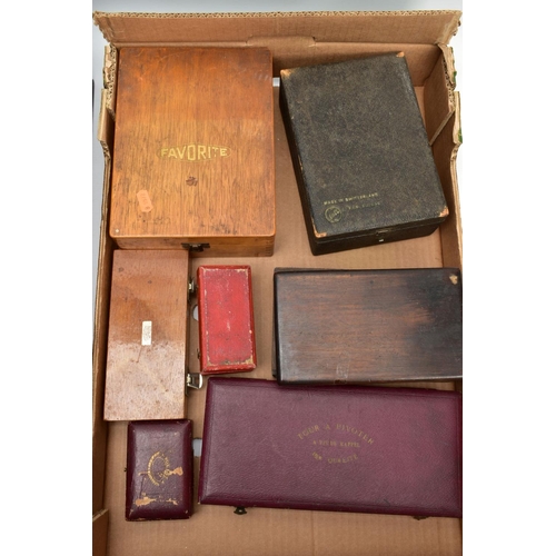 134 - TWO BOXES OF WATCH MAKERS TOOLS AND EQUPIMENTS, to include a cased 'Seitz' pusher press with attachm... 