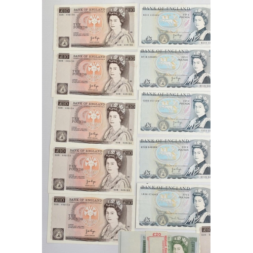 141 - A QUANTITY OF UK BANKNOTES, to include 21 x consecutive page one pounds 39d 759-780, 6 x page one po... 