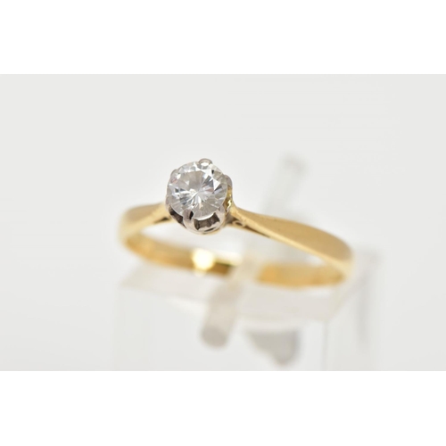 76 - A DIAMOND SOLITAIRE RING, a round brilliant cut diamond, approximate total diamond weight 0.40ct, cl... 