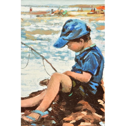 408 - SHERREE VALENTINE DAINES (BRITISH 1959) 'GONE FISHING', a signed limited edition print of a small bo... 