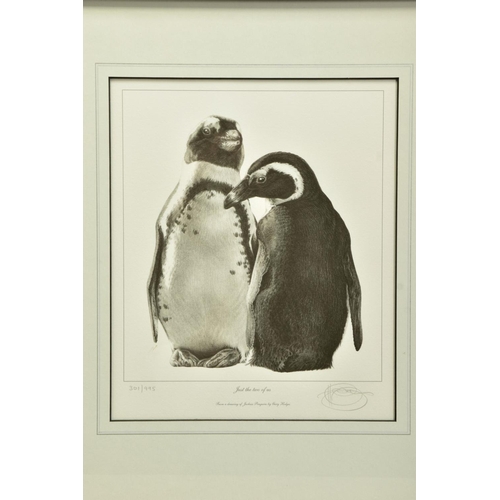 409 - GARY HODGES (BRITISH 1954) 'JUST THE TWO OF US', a signed limited edition print of two Jackass Pengu... 