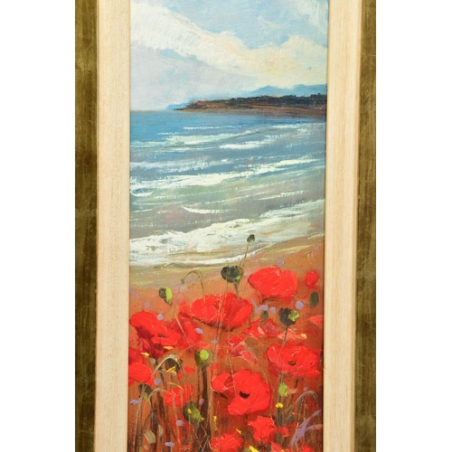 416 - BRUNO TINUCCI (ITALY 1947) 'VISTA BELLA', a coastal landscape of Poppies before a beach, 48/195 with... 