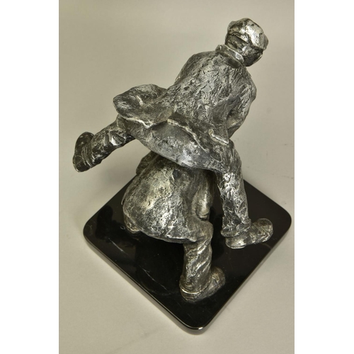 418 - GEORGE SOMERVILLE (SCOTLAND 1947) 'YOUNG AT HEART', a limited edition aluminium sculpture of two men... 