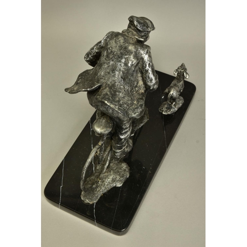 420 - GEORGE SOMERVILLE (SCOTLAND 1947) 'BARK AND RIDE', a limited edition aluminium sculpture of a man on... 