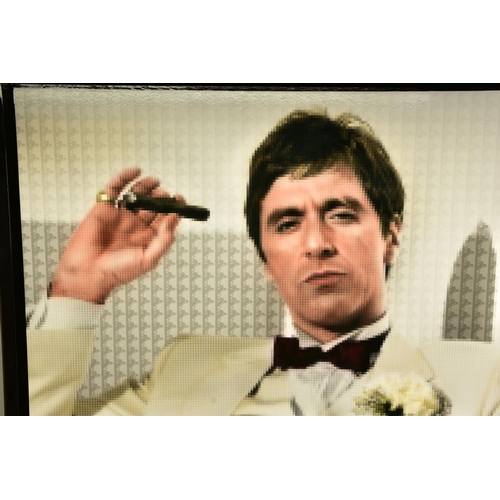 435 - NICK HOLDSWORTH (BRITISH CONTEMPORARY) 'SCARFACE', a portrait of Al Pacino as Tony Montana, signed b... 