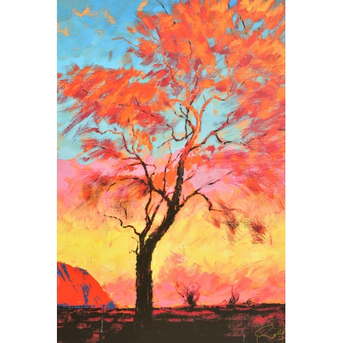 436 - ROLF HARRIS (AUSTRALIAN 1930) 'ULURU SUNSET, SURPRISE SHOWER' a limited edition print on canvas of a... 