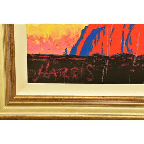 436 - ROLF HARRIS (AUSTRALIAN 1930) 'ULURU SUNSET, SURPRISE SHOWER' a limited edition print on canvas of a... 