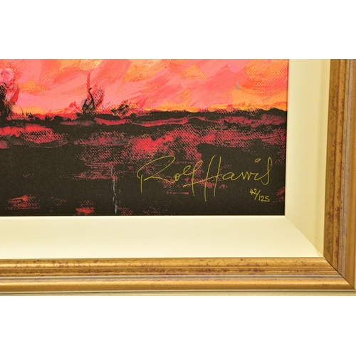 436 - ROLF HARRIS (AUSTRALIAN 1930) 'ULURU SUNSET, SURPRISE SHOWER' a limited edition print on canvas of a... 