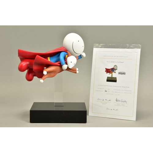 438 - DOUG HYDE (BRITISH 1972) 'IS IT A BIRD? IS IT A PLANE' an export edition sculpture of a superhero fi... 