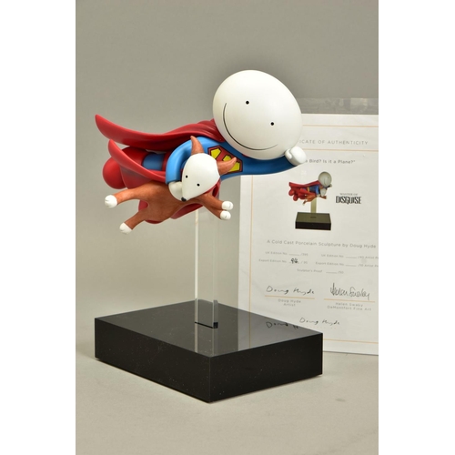 438 - DOUG HYDE (BRITISH 1972) 'IS IT A BIRD? IS IT A PLANE' an export edition sculpture of a superhero fi... 