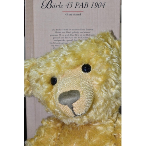 693 - A STEIFF 'BAERLE 43 PAB 1904' LIMITED EDITION BEAR, a reproduction of the bear issued in 1904 and co... 