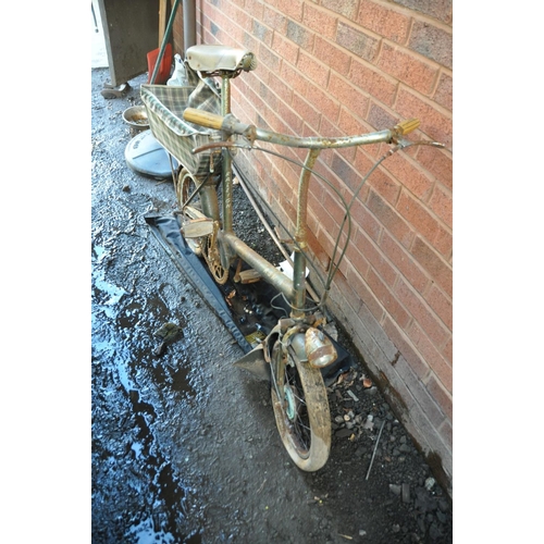 1207 - A VINTAGE RALEIGH RSW 16 BIKE with three twist grip gears (rusty)