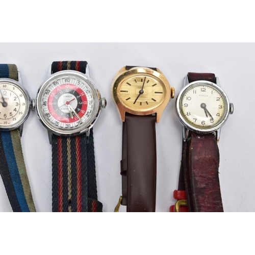 22 - A SELECTION OF LADIES WRISTWATCHES, seven watches with names to include 'Timex, Medana', two fitted ... 