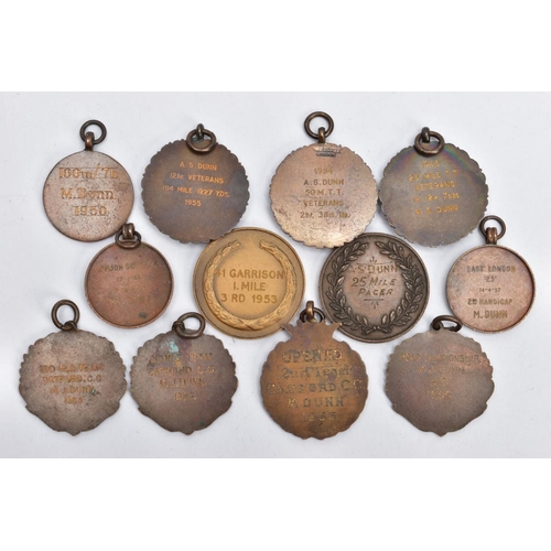 38 - AN ASSORTMENT OF MEDALS, to include seven cycling medals, three running medals and two tricycle meda... 