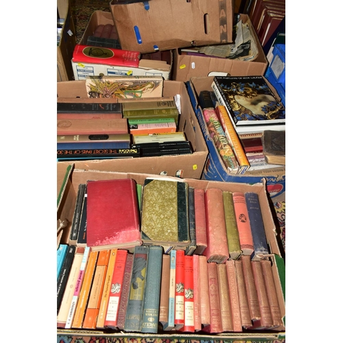 774 - SIX BOXES OF VINTAGE BOOKS, to include H G Wells by Odhams press, The complete Prefaces of George Be... 