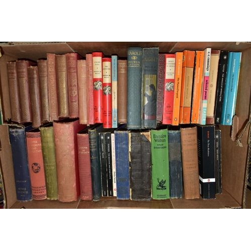 774 - SIX BOXES OF VINTAGE BOOKS, to include H G Wells by Odhams press, The complete Prefaces of George Be... 