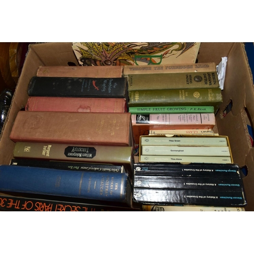 774 - SIX BOXES OF VINTAGE BOOKS, to include H G Wells by Odhams press, The complete Prefaces of George Be... 