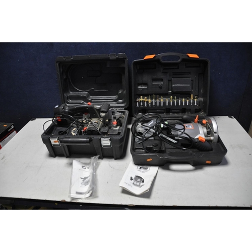 1253 - A CHALLENGE XTREME RT1500XP 1/2in ROUTER in case with manual and 15 unused bits along with a SIP 18v... 