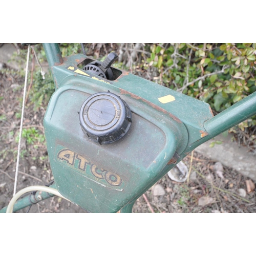 1133 - AN ATCO ENSIGN B17 PETROL CYLINDER MOWER with grass box and aerator attachment (engine pulls and sta... 