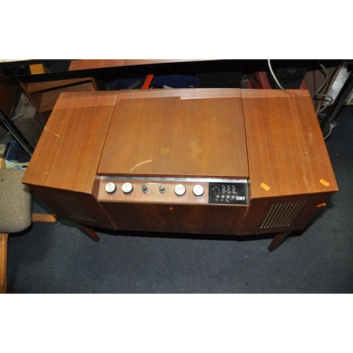 1333 - A VINTAGE HMV MODEL 2328 RADIOGRAM in a teak effect case with a Garrard 3000 turntable (PAT pass and... 