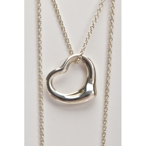 143 - A 'TIFFANY & CO' NECKLACE, Elsa Peretti Open Heart design necklace, pendant signed 'Tiffany & Co Els... 