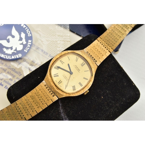 175 - A MONTINE WRISTWATCH AND ADDITIONAL ITEMS, a hand wound movement, gold coloured face Montine of Swit... 