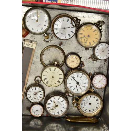 235 - A BOX OF ASSORTED POCKET WATCHES AND WATCH PARTS, to include fifteen pocket watches, seven watch str... 