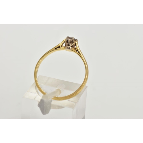 56 - AN 18CT GOLD SINGLE STONE DIAMOND RING, six claw set round brilliant cut diamond, estimated diamond ... 