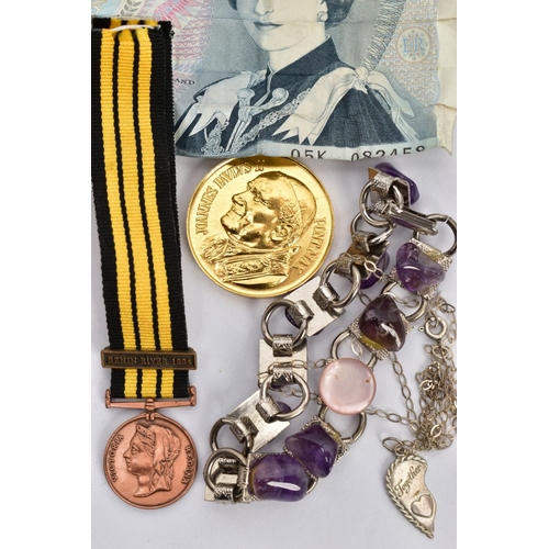 94 - A BAG OF ASSORTED ITEMS, to include a broken gold tone open face pocket watch case, stamped 15ct, ca... 