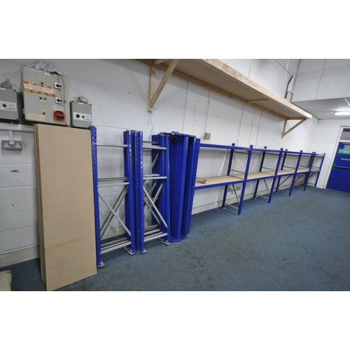 1336 - A QUANTITY OF HEAVY DUTY STEEL SHELVING/RACKING 445mm depth x 1500mm wide shelves x 1510mm high with... 