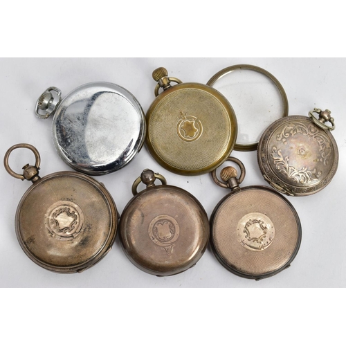 100 - A BAG OF ASSORTED SILVER AND WHITE METAL POCKET WATCHES, to include a silver 'Kay's' open face pocke... 