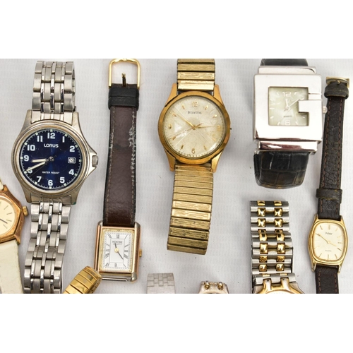 243 - A BAG OF ASSORTED LADIES AND GENTS FASHION WRISTWATCHES, mostly quartz movements with names to inclu... 