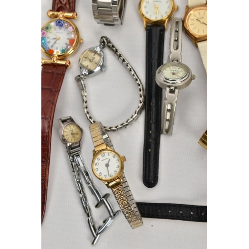 243 - A BAG OF ASSORTED LADIES AND GENTS FASHION WRISTWATCHES, mostly quartz movements with names to inclu... 