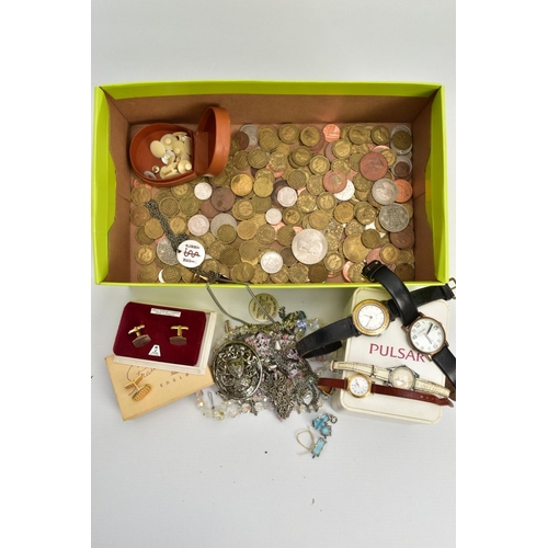 247 - A BOX OF ASSORTED ITEMS, to include a gents 'Hamilton' wristwatch, hand wound movement (working), ro... 