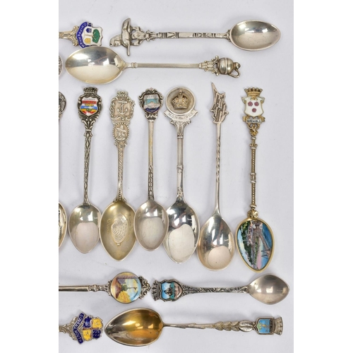 253 - AN ASSORTMENT OF SILVER AND WHITE METAL TEASPOONS, to include fifteen silver hallmarked commemorativ... 